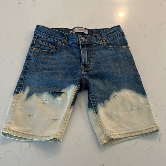 Levi's Performance 511 Slim Destroyed Denim Jean Shorts Size Youth 10 - Picture 1 of 5